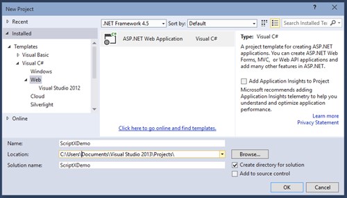 New MVC project